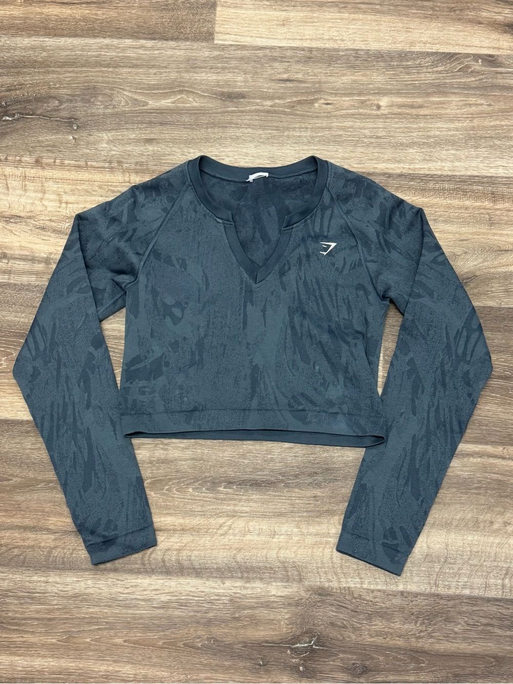 Gymshark Adapt Camo Seamless Long Sleeve Top Titanium Blue Women’s Large - Picture 2 of 3